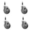 Service Caster 5'' Gray Poly Swivel 7/8'' Expanding Stem Caster Set with Brake, 4PK SCC-EX20S514-PPUB-TLB-78-4 - alternate 1